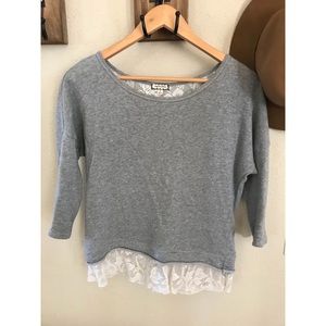 Lace accented casual sweater 😍😍